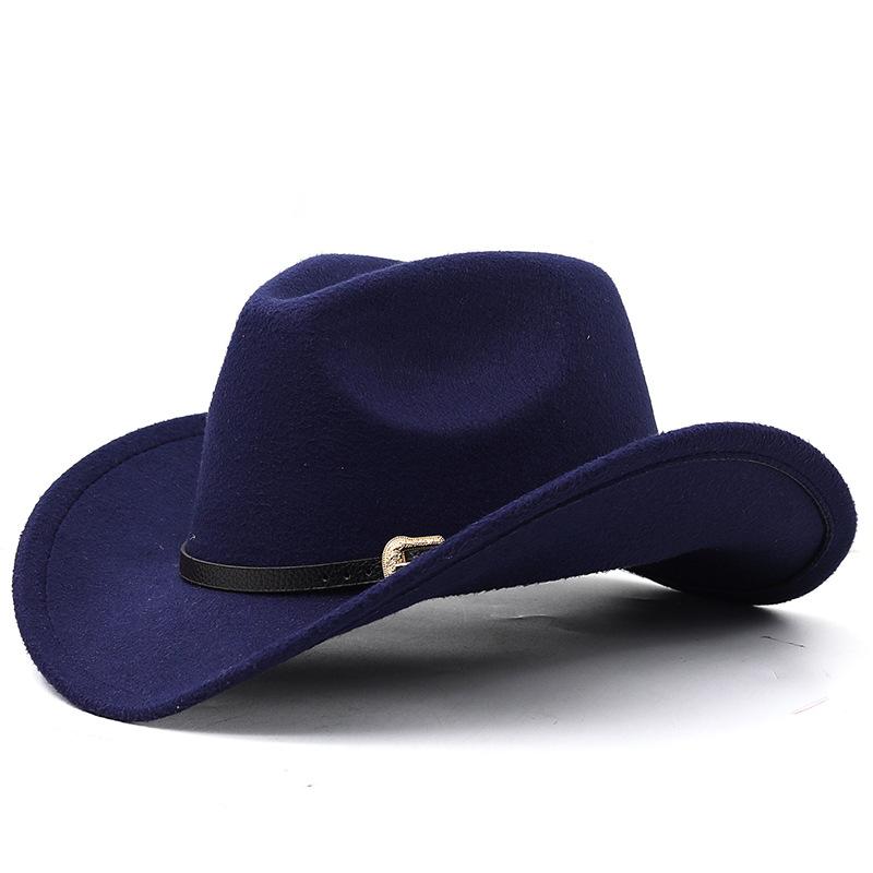 Felt hat western cowboy hat for men and women british style woolen hat cone top large brim black top hat