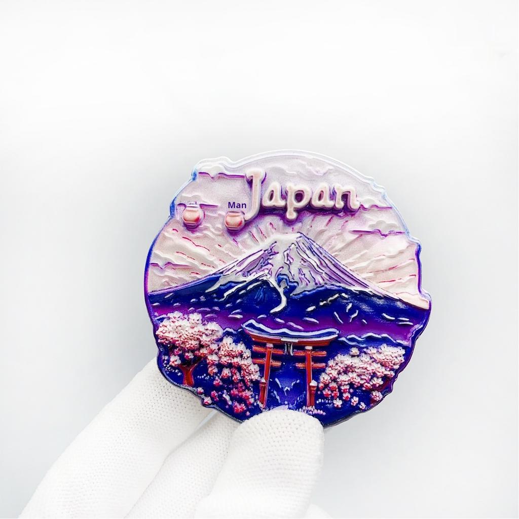 3d Retro Ins Style World Scenery Resin Refrigerator Magnet Los Angeles Sunset Japan Mount Fuji Travel Souvenir Home Decoration