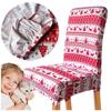 Red Christmas Chair Cover With Reindeer Pattern