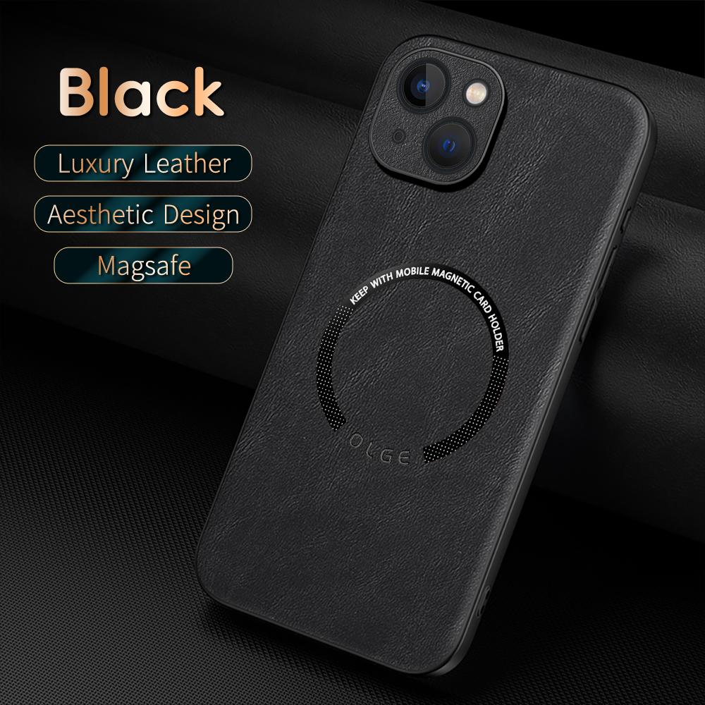 

Роскошный кожаный магнитный чехол Magsafe для iPhone 15 14 13 12 11 Pro Max XS XR X 7 8 автомобильный чехол силиконовый противоударный полный защитный чехол iPhone 11 чёрный