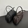 New top-layer cowhide underarm pillow bag one-shoulder casual zipper bowling women's bag old money style minimalist bag