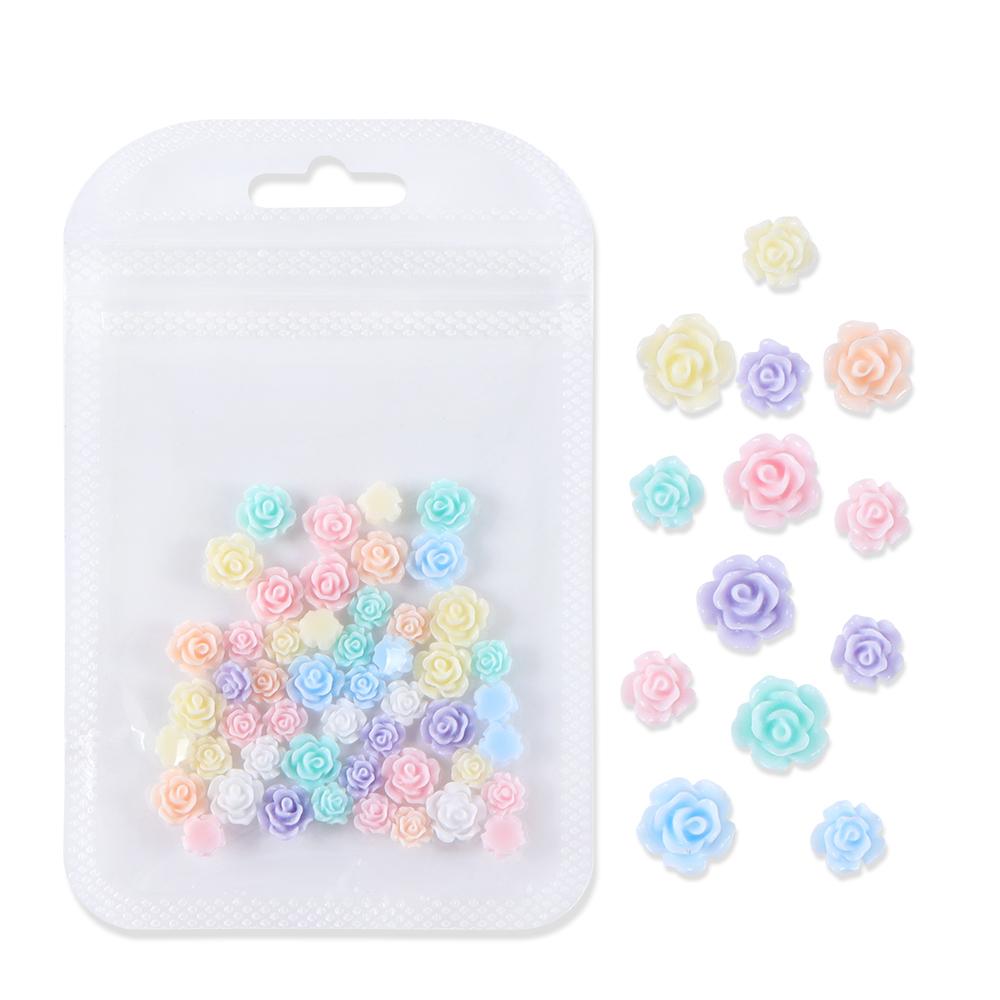 

50 шт. Макарон Цвет Камелия Роза Нейл-арт Подвески Цветочные Украшения Для Ногтей Из Смолы Аксессуары Для Дня Святого Валентина Принадлежности Для Ногтей Части