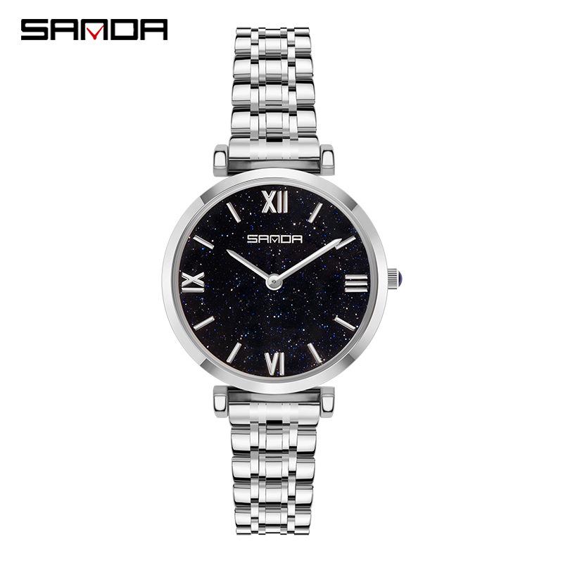 Sanda Starry Sky Rhinestone Women s Quartz Watch with Steel Band