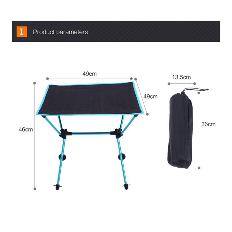 M-Modern-Outdoor Camping Desk Foldable Table Portable Camping Desk For Ultralight Beach Aluminium Hiking Climbing Blue