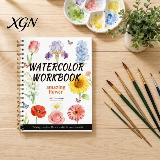Creative Color Matching Practice Book Watercolor Coloring Book, Clean And Bright Patterns Design, Thick Art Supplies for Kids Painting Paper