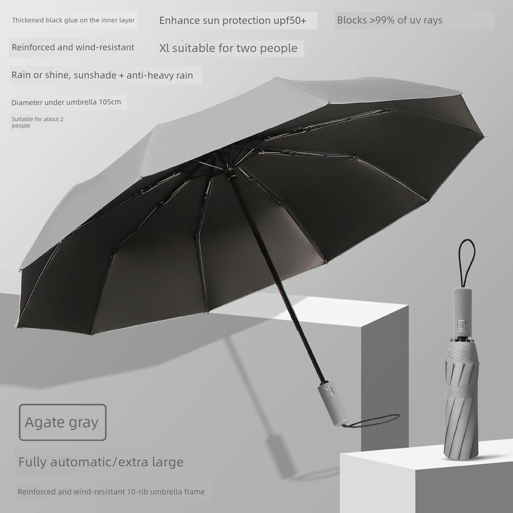 Fully Automatic Dual-Purpose Umbrella, Large Size, Thickened and Reinforced, Foldable Sunshade, Sun Protection, Uv Protection, Sun Umbrella for Men