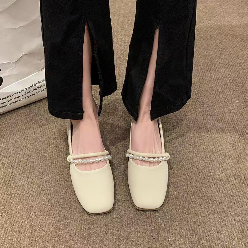 Soft-soled One-pedal Mary Jane Shoes 2025 Summer New Shallow-mouth Flat-soled French Single Shoes, Pregnant Women's Evening Breeze with Skirts