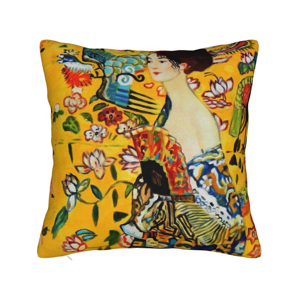 Gustav Klimt Freyas Pillowcase Polyester Cushion Cover Decorations Abstract Art Pillow Case Cover Home Square 45X45cm