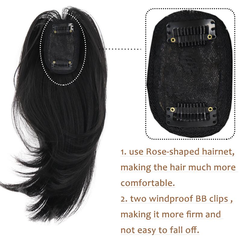 MERISIHAIR Frauen-Perücken mit glattem Haar decken Haarausfall ab, zum Anklipsen an der Oberseite des Kopfes, natürliche Kunstfaser-Haarverlängerungen