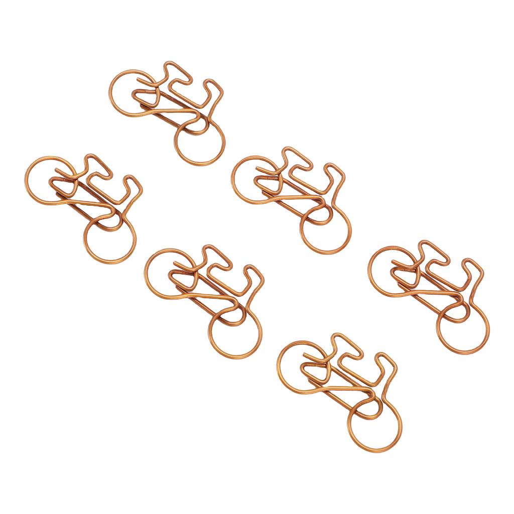 100PCS Bike Shaped Paper Clips Cute and Interesting Bronze Metal Clips for Documents Scrapbooks Tran