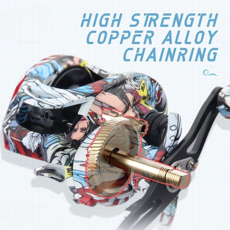 Full Metal Fishing Reel Colorful Cartoon Design Suitable for Freshwater and Saltwater Fishing Perfect Holiday Gift Fishing Reel Baitcaster