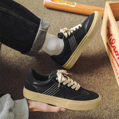 Vulkanisierte Herren Skateschuhe Rutschfeste Schuhe Leder zum Gehen Atmungsaktiver Street Skate Schuh Schnürschuhe Zapatillas Hombre