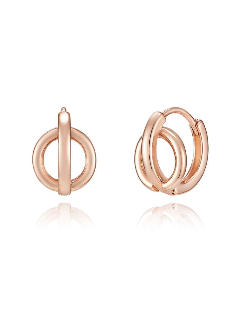 14K Circle Line One-Touch Earrings (Gold Filled) C24EGF150