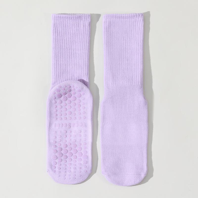 Women Yoga Socks Professional Anti Slip Indoor Fitness Pilates Floor Active Mid-Calf Socks