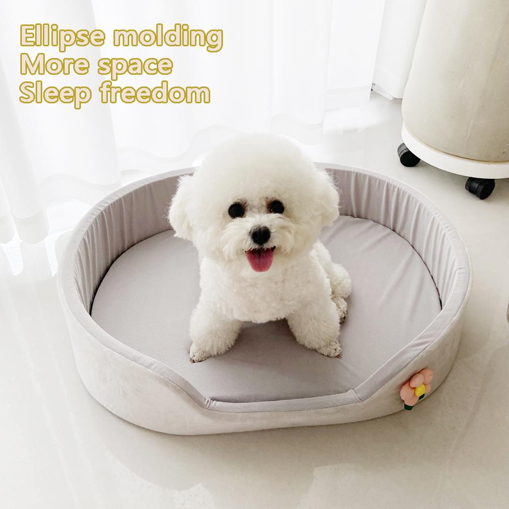 Elastic Flower Fencing Small Cat Bed Cushion Summer Breathable Cooling Dog Bed for Medium Dog Cushion Cat Basket Accessories