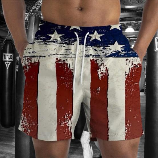 USA America United States Flag Boxing Muay Thai Kickboxing Shorts 3D Print Training Unisex Men Women  Fitness Gym Sport Workout Casual Streetwear