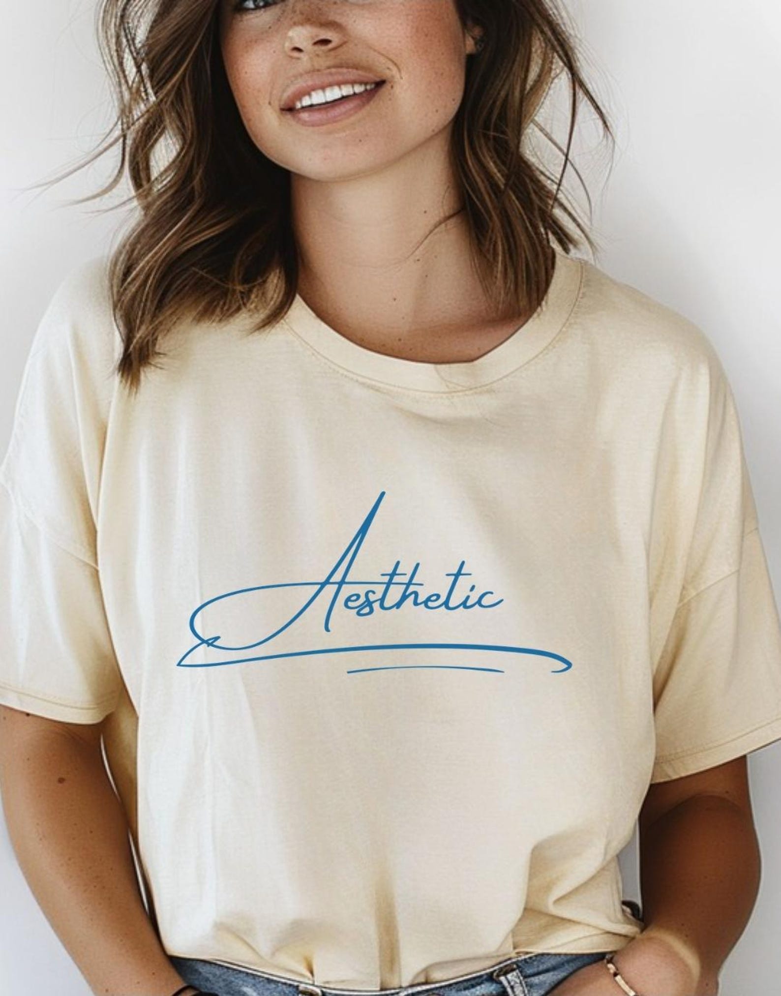 Minimal Script  Aesthetic  Shirt | Casual Graphic Tee 4XL