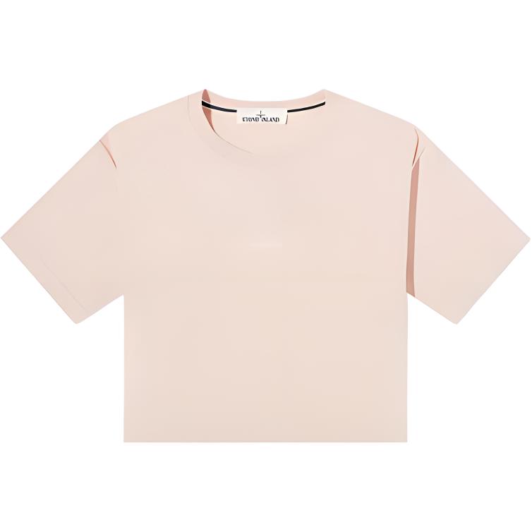 STONE ISLAND Compass Logo Crew Neck T-Shirt Men Tops Pink 74152NS85-V0082