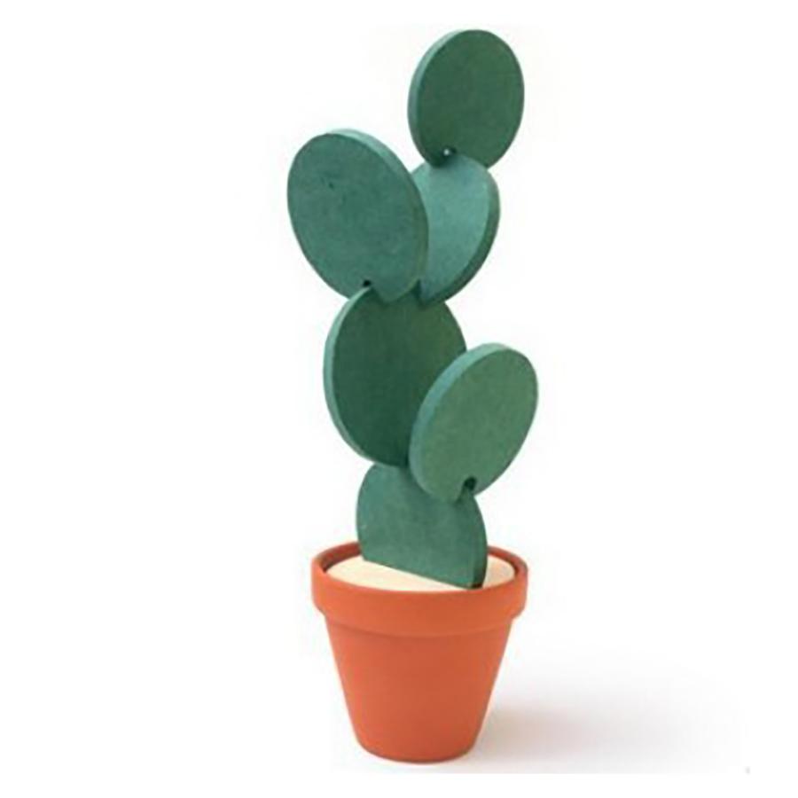 

Cactus Coaster 6-Piece Green Coaster Cactus Set with Flower Pot Shaped Holder Heat Insulation Pads for for Decoration M