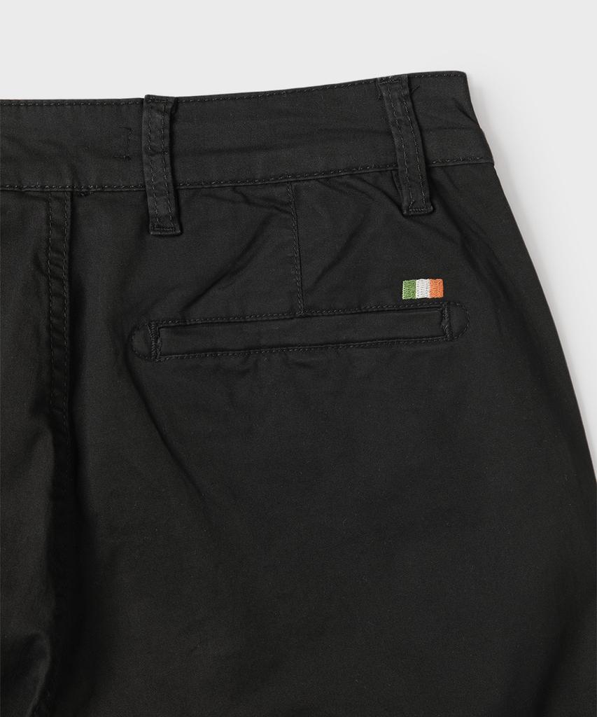 PANICALE Black Regular Slim Fit Cotton Pants