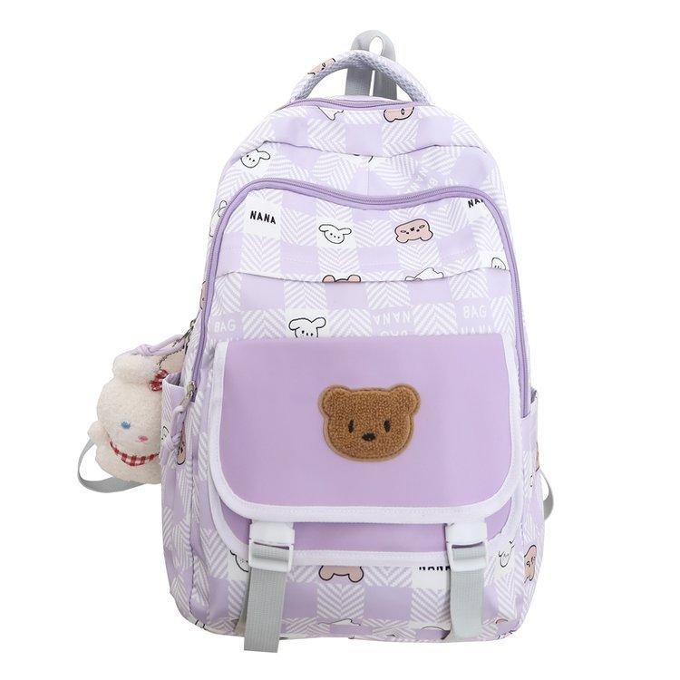 

Школьная сумка, женский школьный рюкзак большой емкости, студенческий женский рюкзак с защитой от хребта фиолетовый