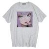 Dark Gothic Short Sleeve T-shirt Cute Cartoon Girl Streetwear Simple Casual Top Retro Loose E-Girl Summer Short Sleeve T-shirt
