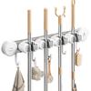 No-Drill Mop & Broom Wall Mount Clip with Suction Cup