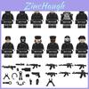 Abs Plastic Building Blocks Moc Military Swat Jeep Toy Set With 200-400 Small Granules