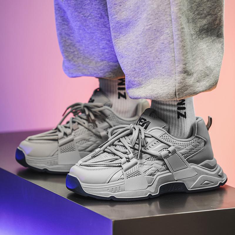 Adult Size Non Slip Wear-resistant Fashionable Retro Outdoor Thick Sole Running Shoes Casual Sports Men's Shoes Dad Shoes