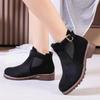 Large size women's new belt buckle round head square heel short boots women's Martin boots