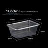 ZISIZ Disposable Rectangular Plastic Food Container