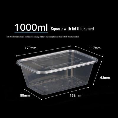 ZISIZ Disposable Rectangular Plastic Food Container