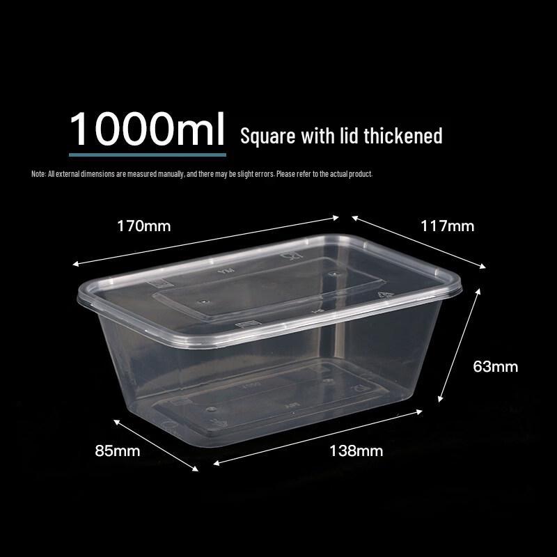 ZISIZ Disposable Rectangular Plastic Food Container