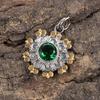 Amazing Green Emerald Gemstone Pendant Jewelry, Handmade Gorgeous Silver Pendant , 925 Sterling Silver Jewelry For Wedding Gift