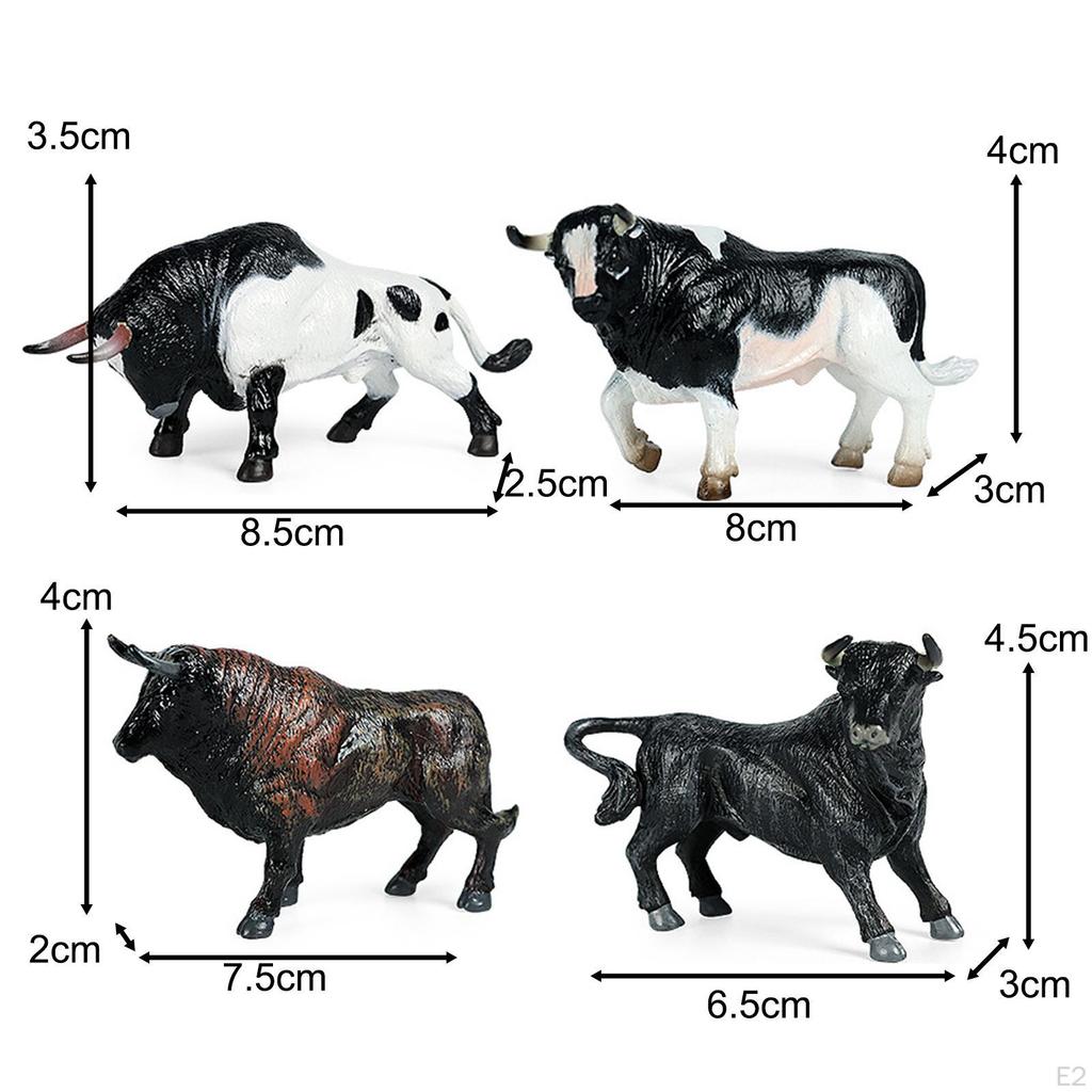 12Pcs Cow Animal Model Educational Learning Toys Simulation Figures Cattle Figurine for