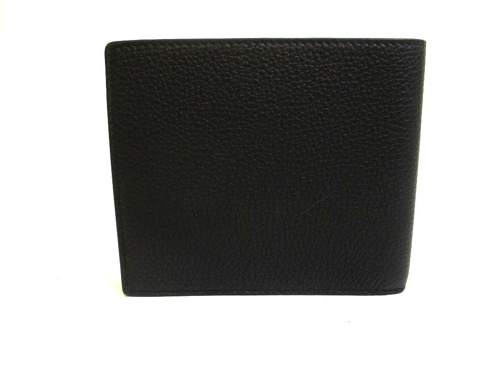 Authentic GUCCI Embossed Logo Black Leather Bifold Bill Wallet Compact Wallet #b233  Open box