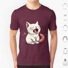 Aaahhhhh Gähnende Katze T-Shirt 6XL Baumwolle Cooles T-Shirt Niedliche Katzenillustration Cartoon-Katzen-Design Miauzende Katze Kunst Verspielte Katze