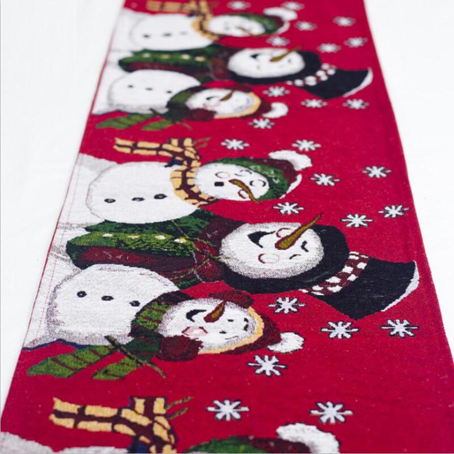 35*180cm Table Cloth Runner Christmas New Year Party Decorations Tablecloth Xmas Snowman