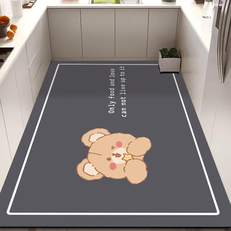 Diatom Mud Floor Mat Simple Household Kitchen Floor Mat Water-absorbing Quick-drying Foot Mat Non-slip and Wear-resistant Restaurant Floor Mat Can Be