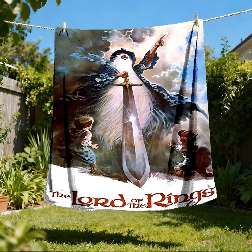 1pc Lord of the Rings Outdoor Flannel Throw Blanket Soft, Lightweight & Warm
