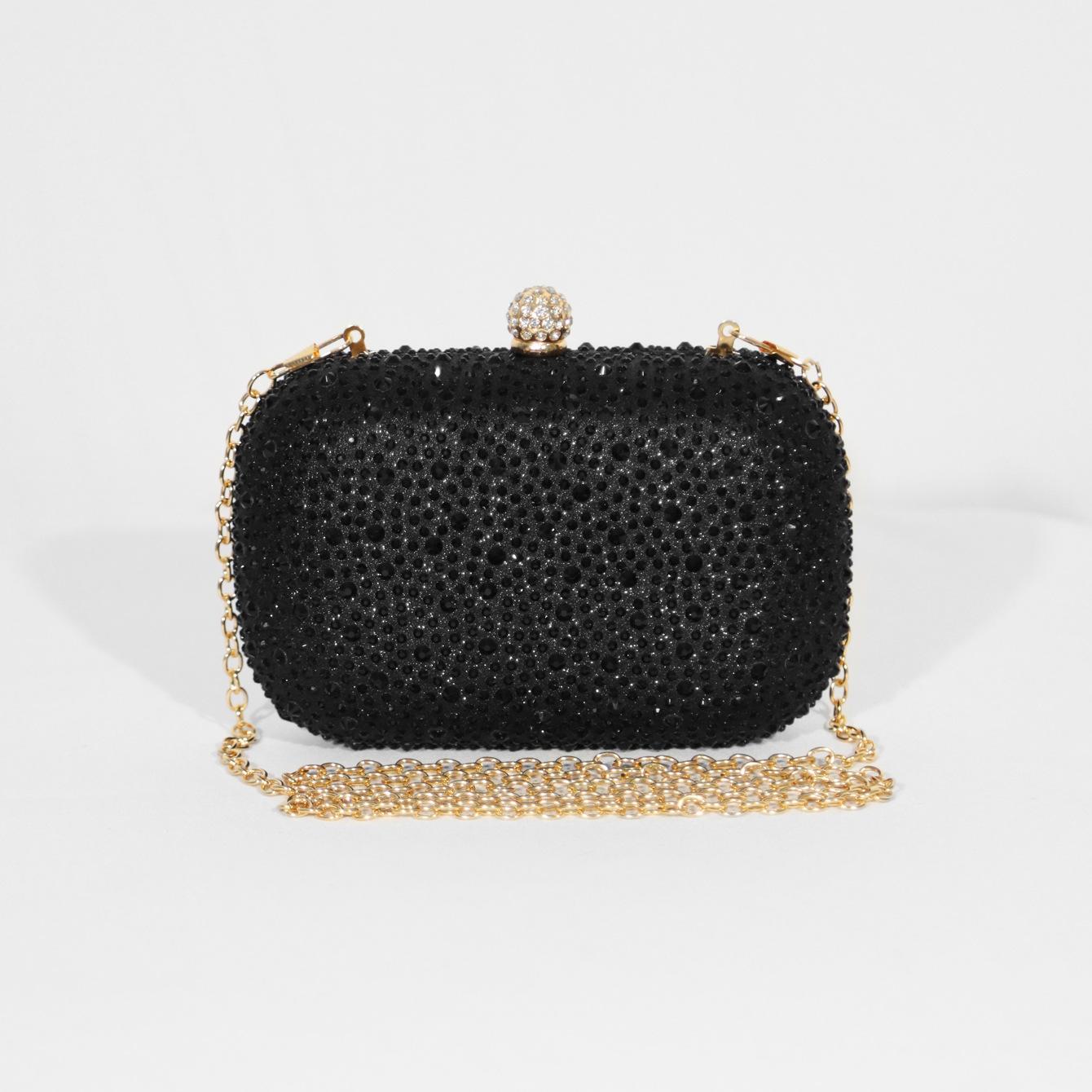 

Fashion women s shiny rhinestone decorative small hand bag rounded corner box dinner bag temperament elegant hand bag