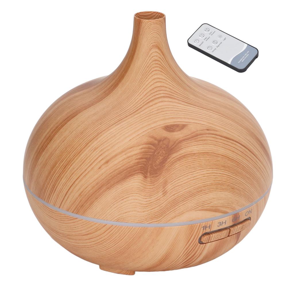 Desk Humidifier 400ml Wood Grain Colorful LED Light Ultra Quiet Remote Control Aromatherapy Diffuser 100‑240V