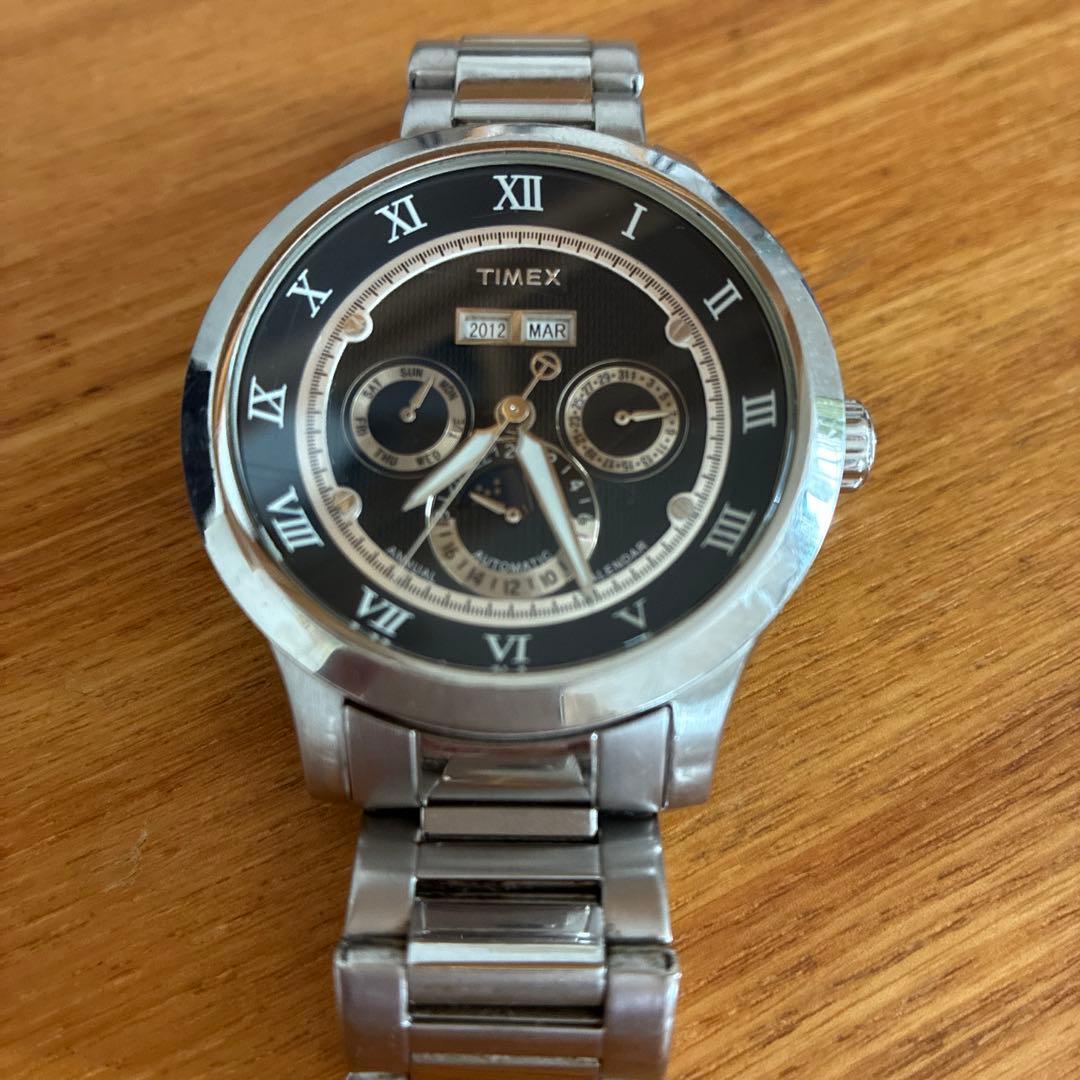 Used TIMEX T2N293 Automatic Annual Calendar Watch Junk