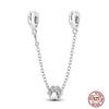 Star Moon Slide Safety Chains Charms 925 Sterling copper Heart Evil eyes Silicone Spacer Beads Fit Original Bracelet DIY Zircon