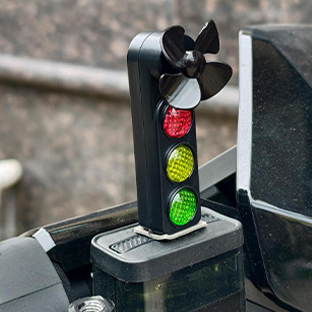 Motorcycle Traffic Signal Light Decor Wind-Powered Decorative Windmill Safety Lighting Motorcycle Decorative LED Lights