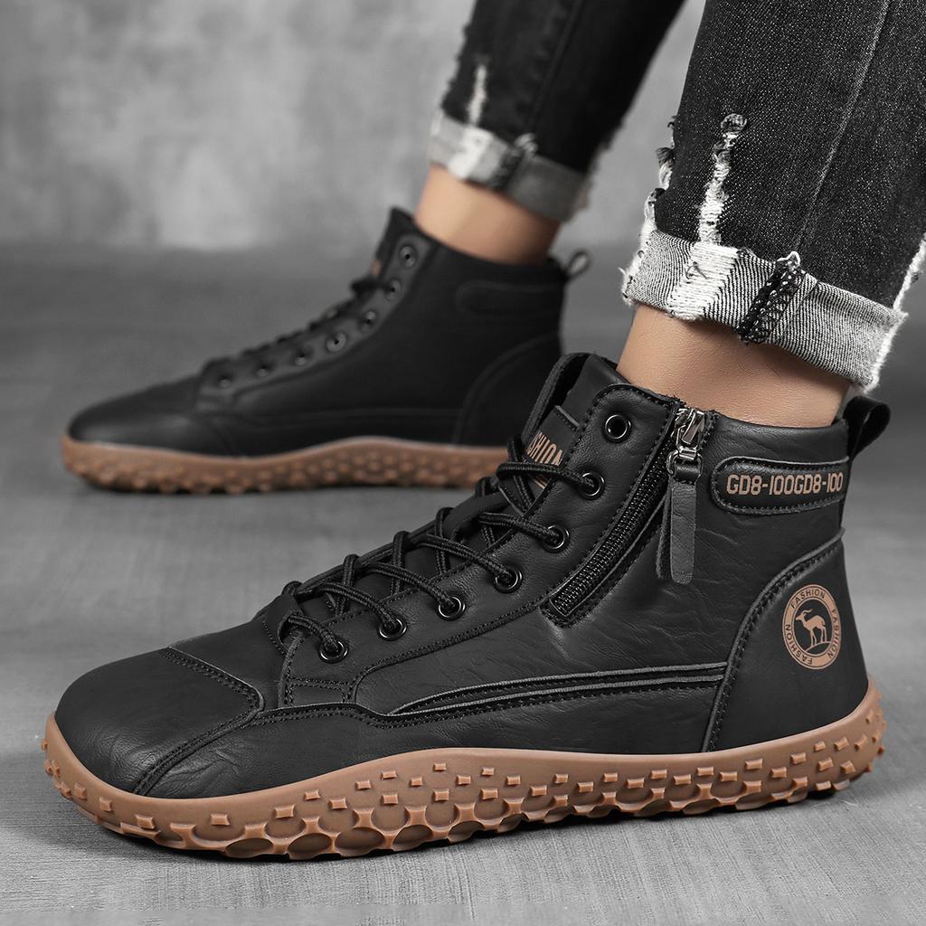 TUINANLE Herren-Knöchelboots für draußen Minimalistische Wanderschuhe Weite Zehenpartie Barfußschuhe Paar-Geh-Sneaker