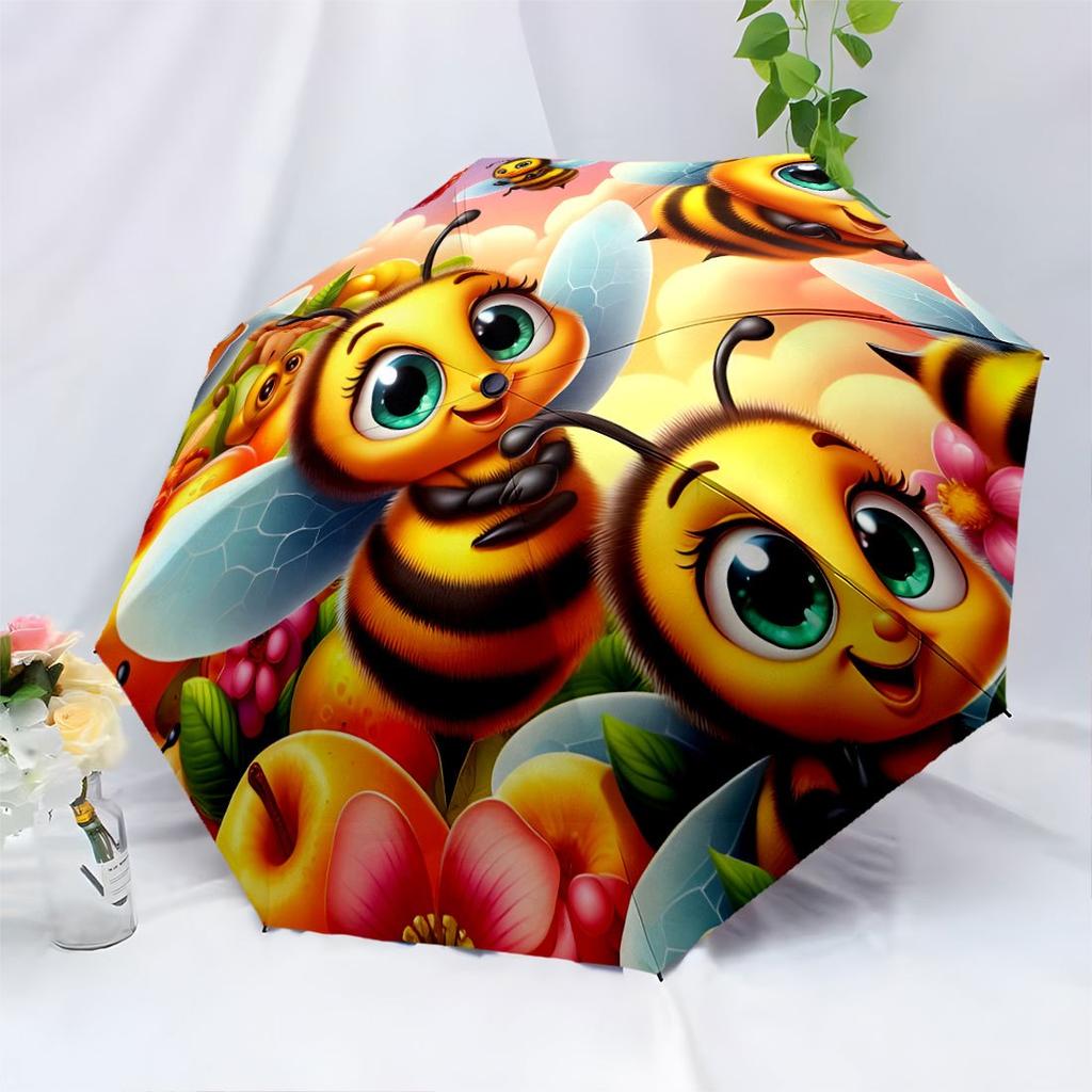 Bee Inspired Automatic Umbrella Fashion Design Durable Umbrella Design With 8 Ribs Commuting For Travel Leisure Accessory Gift To Friends And Family