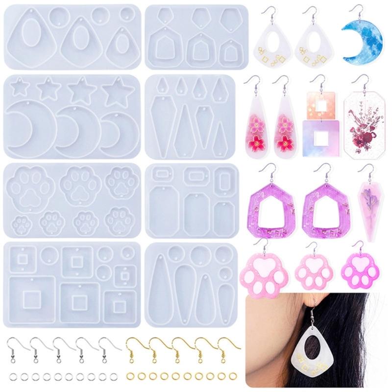 Sturdy Food Grade Silicone Mould Home Accessory for Crafting Unique Multiple Types Earrings and Pendants Daily Use