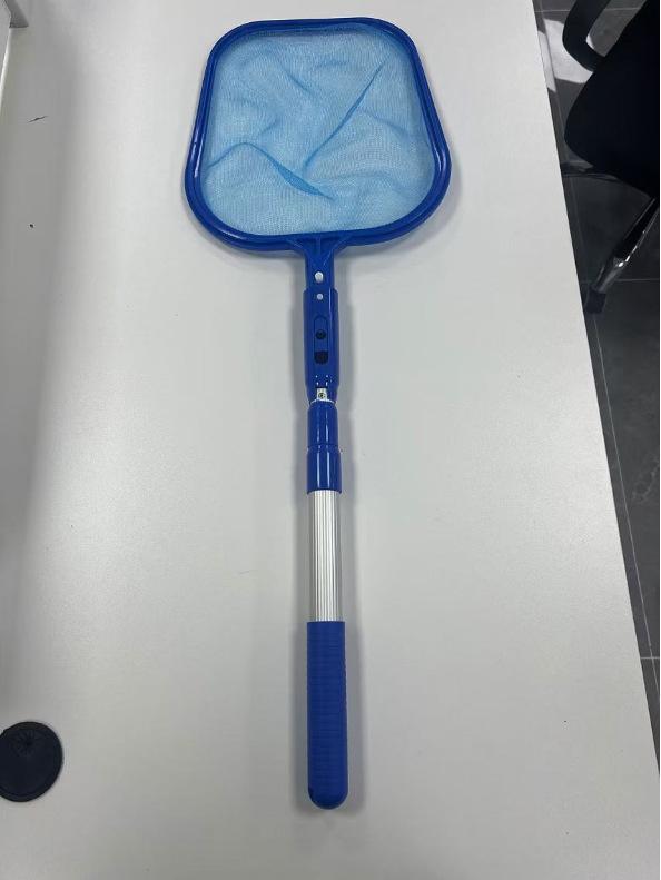 Telescopic Pool Skimmer Tool with Shallow Net and Aluminum Pole for Leaf Retrieval