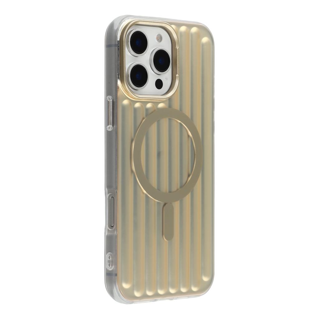 For iPhone 16 Pro Case Compatible with MagSafe Luggage Texture IMD TPU Phone Back Cover